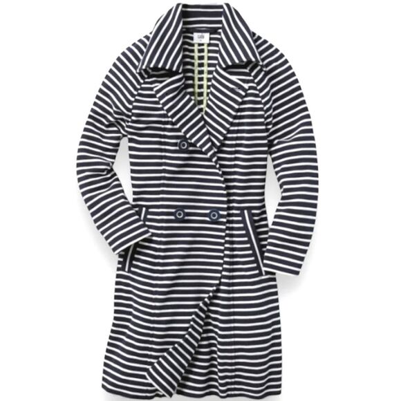 Cabi Jacket Double Breasted Trench Coat Womens Size XXS Maritime Nautical Stripe - Picture 1 of 8